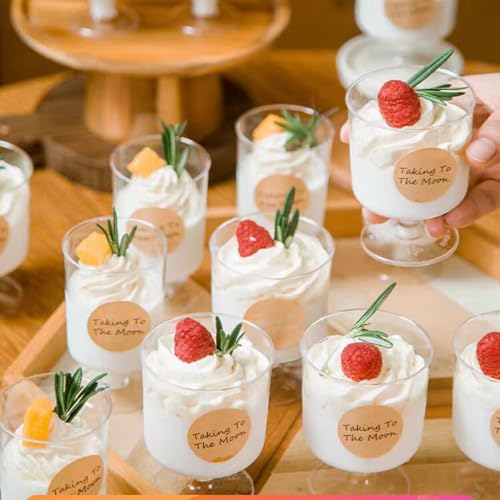 Mini Plastic Dessert Cups with Spoons 5 OZ Goblet Set - 120 Pack