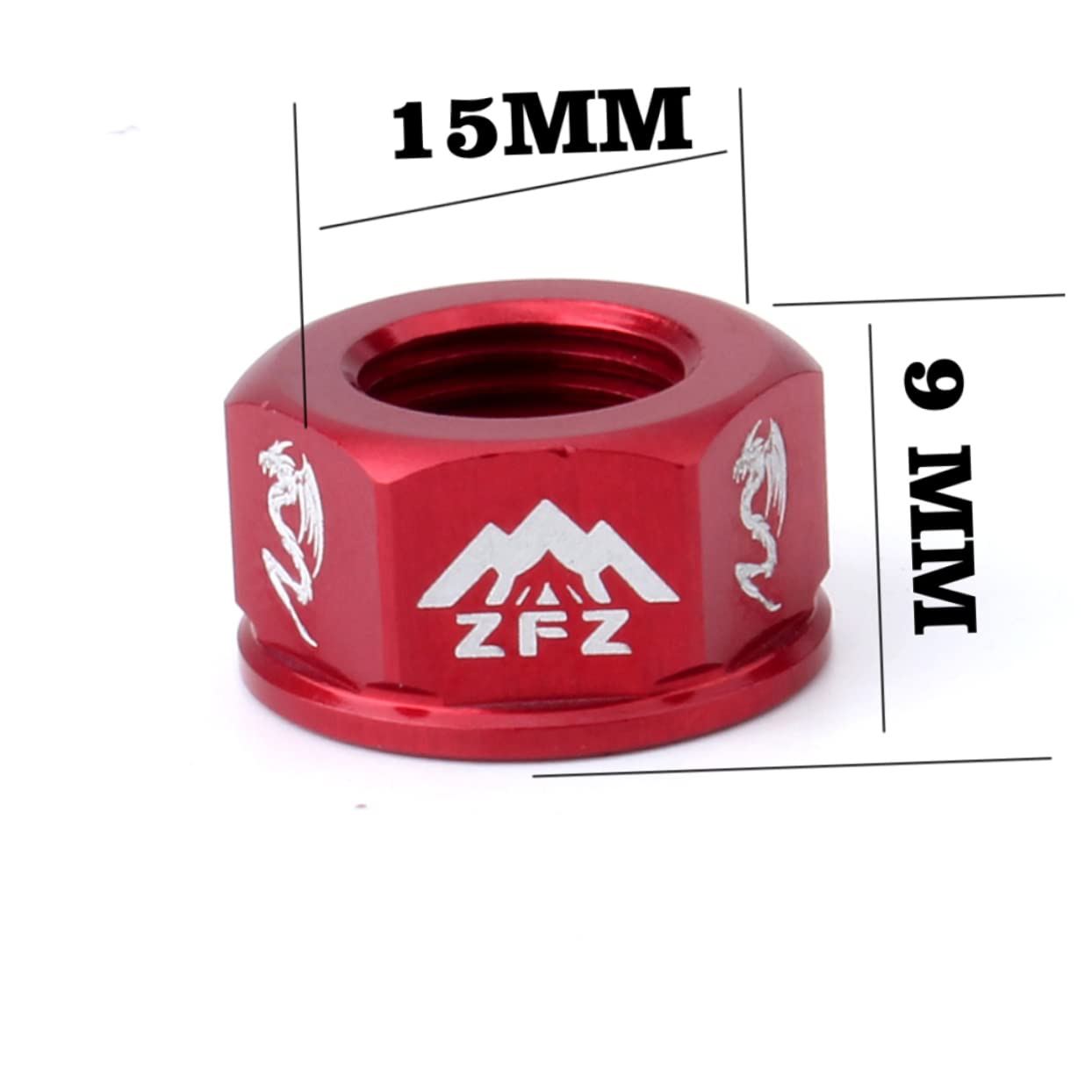 CLISPEED 4 Pcs Aluminium Alloy M10 Bike Nuts for Wheel Fixing, Red
