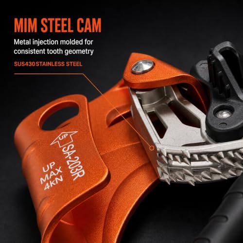 Right Hand Orange Hand Ascender Rope Clamp Climbing Gear CE UIAA Certified