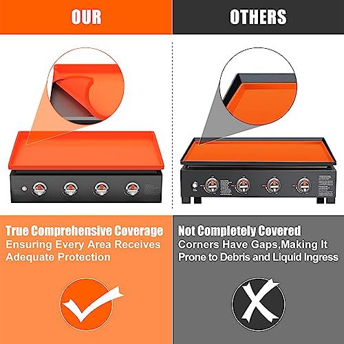Orange Silicone Griddle Mat Cover for 36 Inch Blackstone - All-Season Food Grade Grill Protector