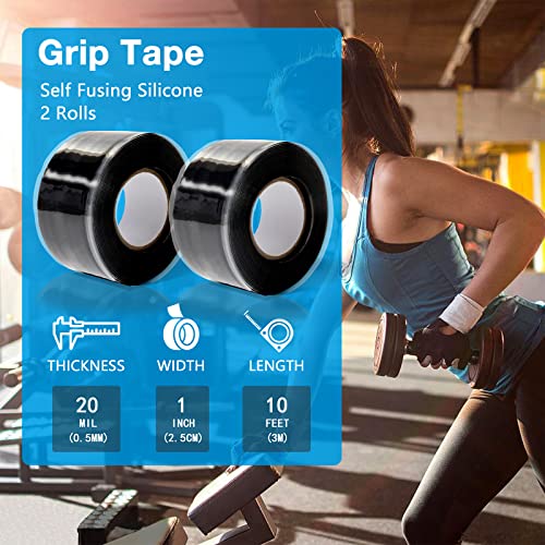 MEBMIK 2 Rolls 1IN X 10FT Grip Tape,Silicone Tape for Handles,Self