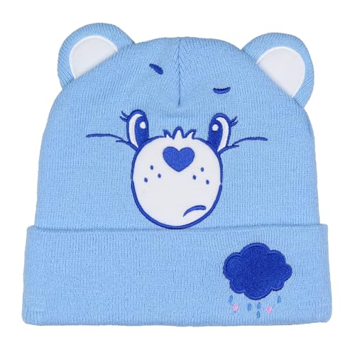 Care Bears Embroidered Face Belly Badges 3D Ears Cuff Knit Adult Beanie