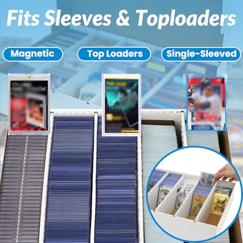 5 Row Trading Card Storage Box Bulk Pack for TCG, Magic, Sports Cards - 4000 Count