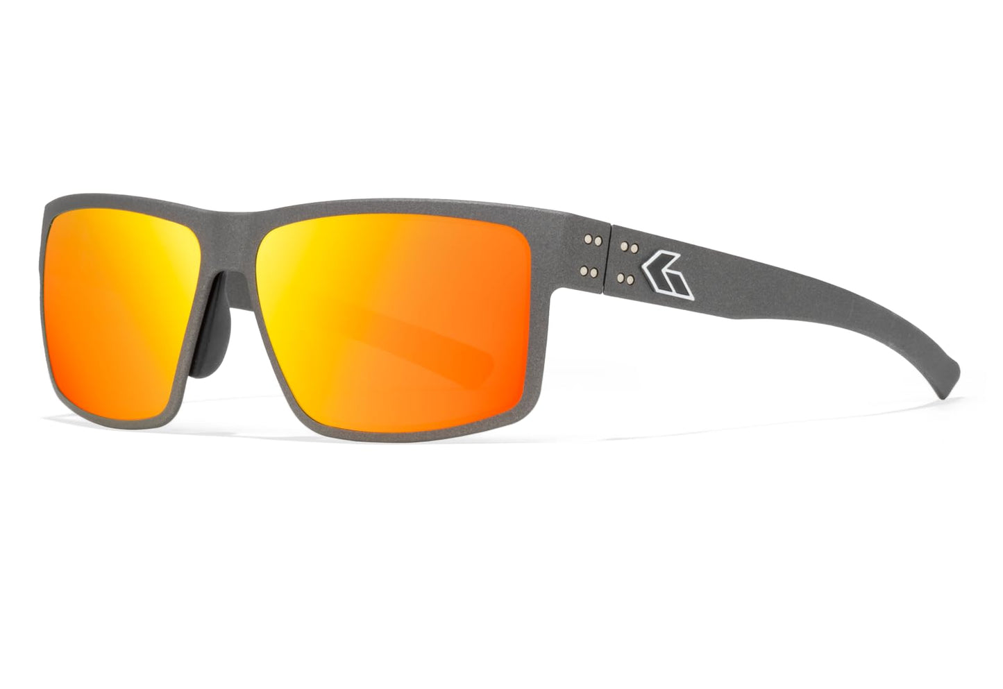 Gatorz Rig OPZ Polarized Hand Crafted Aluminum Sunglasses - Made in the USA (Graphite with Silver Logo/Sunburst Mirror OPZ Polarized) - GZ-14-179