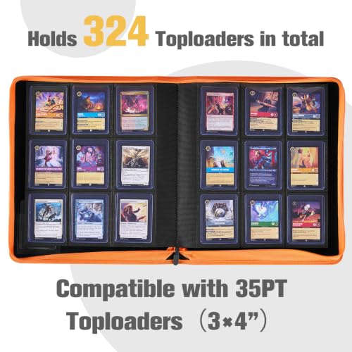 ProCase Top Loader Binder - Holds 324 Clear 3x4 Card Sleeves - Blue