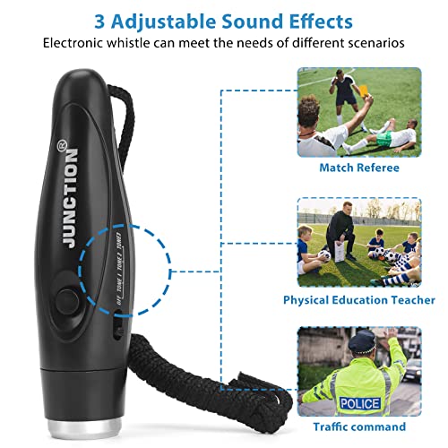 4 Pack Electronic Whistles with 3 Tones for Coaches and Referees - Color Variations