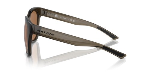Native Eyewear Women's Tiaga Square Sunglasses, Smokey Quartz/Brown Polarized, 55 mm