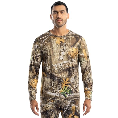 Realtree Mens Polyester Performance Baselayer Long Sleeve Thermal Underwear Top