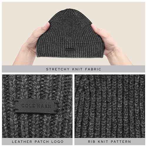 Cole Haan Men's Knit Beanie-No Cuff Design