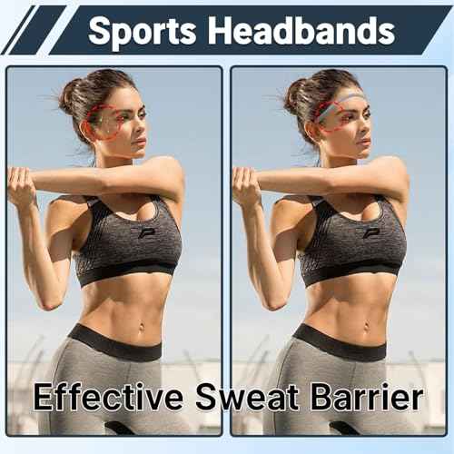 4 Pack Sports Headbands for Women Elastic Non-Slip Absorb Sweat 4 Colors