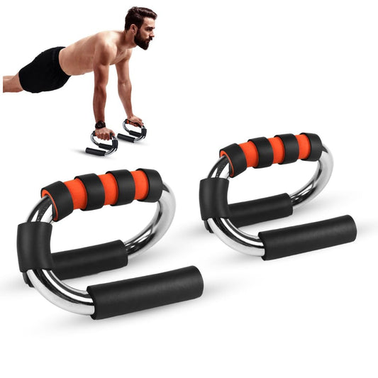 SQUATZ Steel S Shape Push-Up Stands Bars with Foam Grip Handle Portable Strength Anti Slip Push-Ups Brackets Handle for Floor Press-Up Bars Training Equipment for Chest, Arm, Hip Exercise, Set of 2