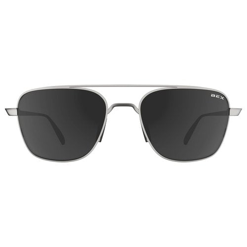 BEX® SUNGLASSES MACH FULL METAL FRAME LIFESTYLE SUNGLASSES (Matte Silver/Gray)