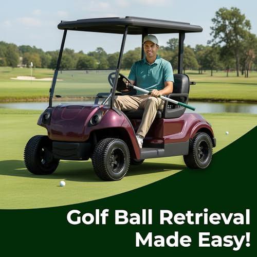 30-Inch Golf Ball Retriever with Non-Slip Grip for Water & Land Pickups