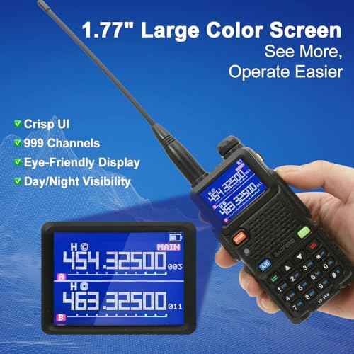 BAOFENG UV-5RM 10W Ham Handheld Radio Long Range with Tactical Antenna, Portable Two Way Walkie Talkies for Adults 5RM Multi-Band Radio with Air Duct Earpiece & 2500mAh Type-C Battery, 2 Pack