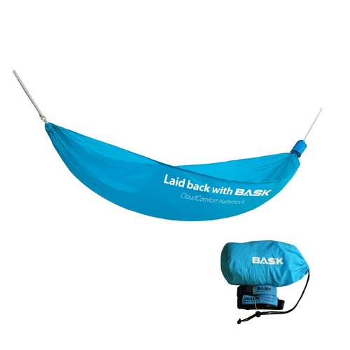 BASK Ultralight Portable Single Hammock with High Strength Straps – High Performance, Comfortable and Breathable Material 20DNylon for Camping, Backpacking,Travel,and Garden – up to 330lbs