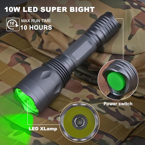 ANEKIM Green Hunting Light Kit - 1800 Lumens, 1200m Range, Waterproof