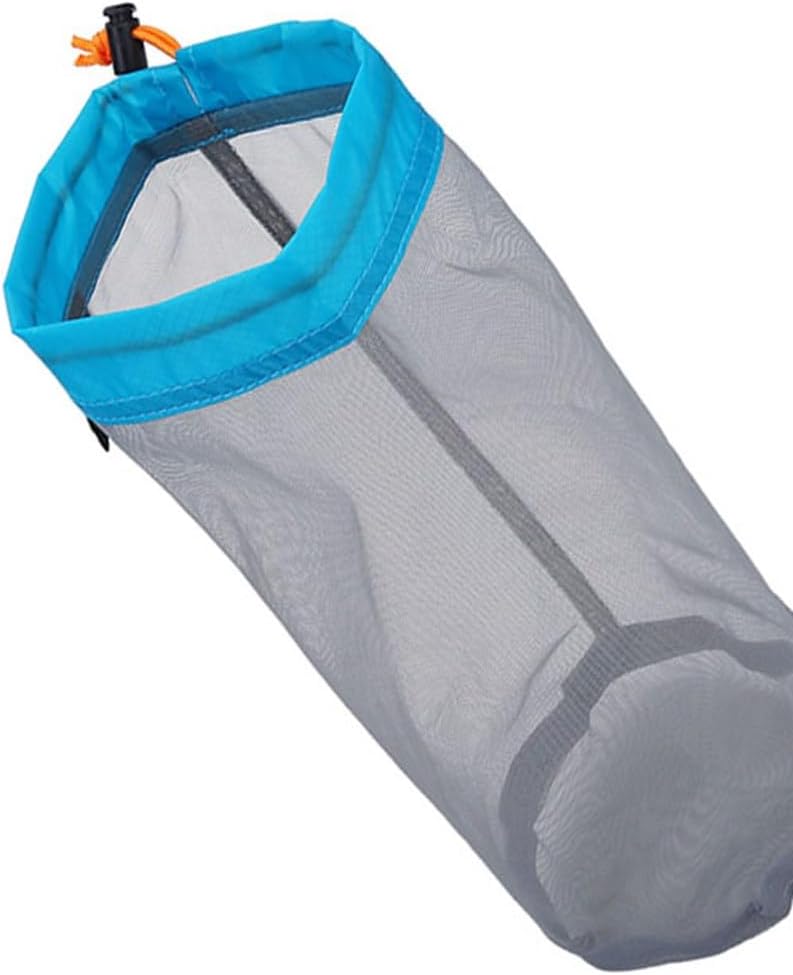 Mesh Stuff Sack Light Weight Nylon Mesh Drawstring Storage Bag for Travelling Hiking Camping Stuff Storage(Orange M)