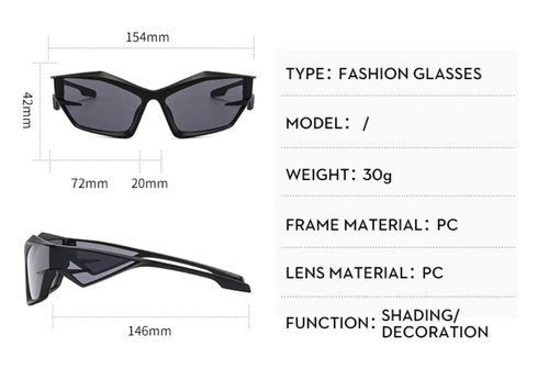 W&Y YING Y2K Sunglasses For Men Women Fashion Bat Trendy Futuristic Shields Wrap Around Sunglasses Cool Sports Glasses (Pink)