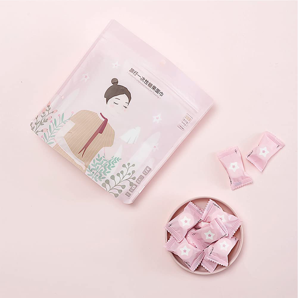VanFn Disposable Towel, Compressed Towel, Mini Disposable Compressed Washcloth, Cotton Portable Disposable Compressed Towels Perfect for Travel, Home & Outdoor Activities, Nacai Series (50)
