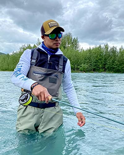 Performance Fishing Hoodie Shirt for Men Women UPF 50+ Lightweight with Hood - Arctic Blue, Medium