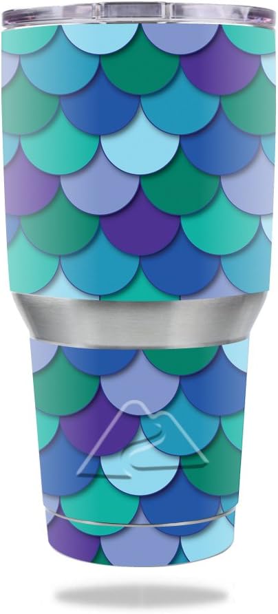 MightySkins Skin Compatible with Ozark Trail 30 oz Tumbler - Blue Scales | Protective, Durable, and Unique Vinyl Decal wrap Cover | Easy to Apply, Remove, and Change Styles | Made in The USA