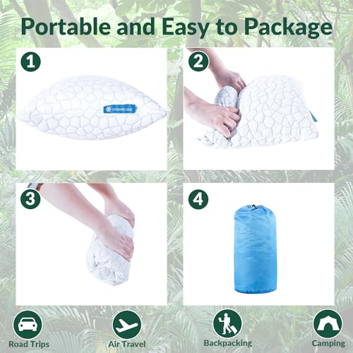 QUTOOL Cooling Camping Pillow with Support & Adjustable Loft - White (Variation of THIS listing)