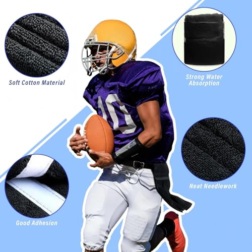 Football Towel Set with Straps - Black, 2 Pack, Sports & Gym Towels