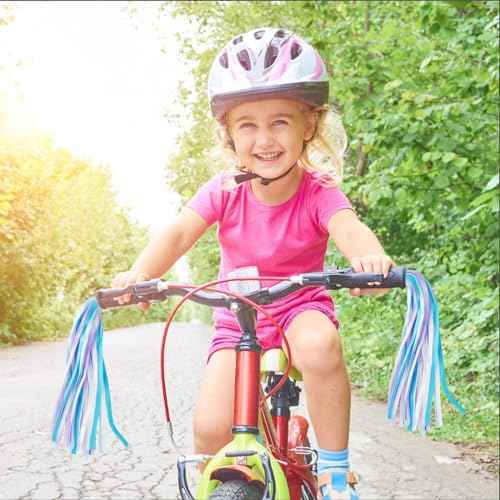 Umatoll 1 Pair(2pcs) Kid's Bike Streamers, Colorful Bicycle Tassels Ribbon for Girls Boys, Balance Bike Scooter Handlebar Accessories