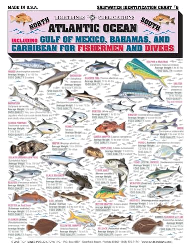 Fishermen's Saltwater Fish Identification Set - Waterproof Quick Reference Guide | Portable & Built to Last | Double-Sided & Easy to Read