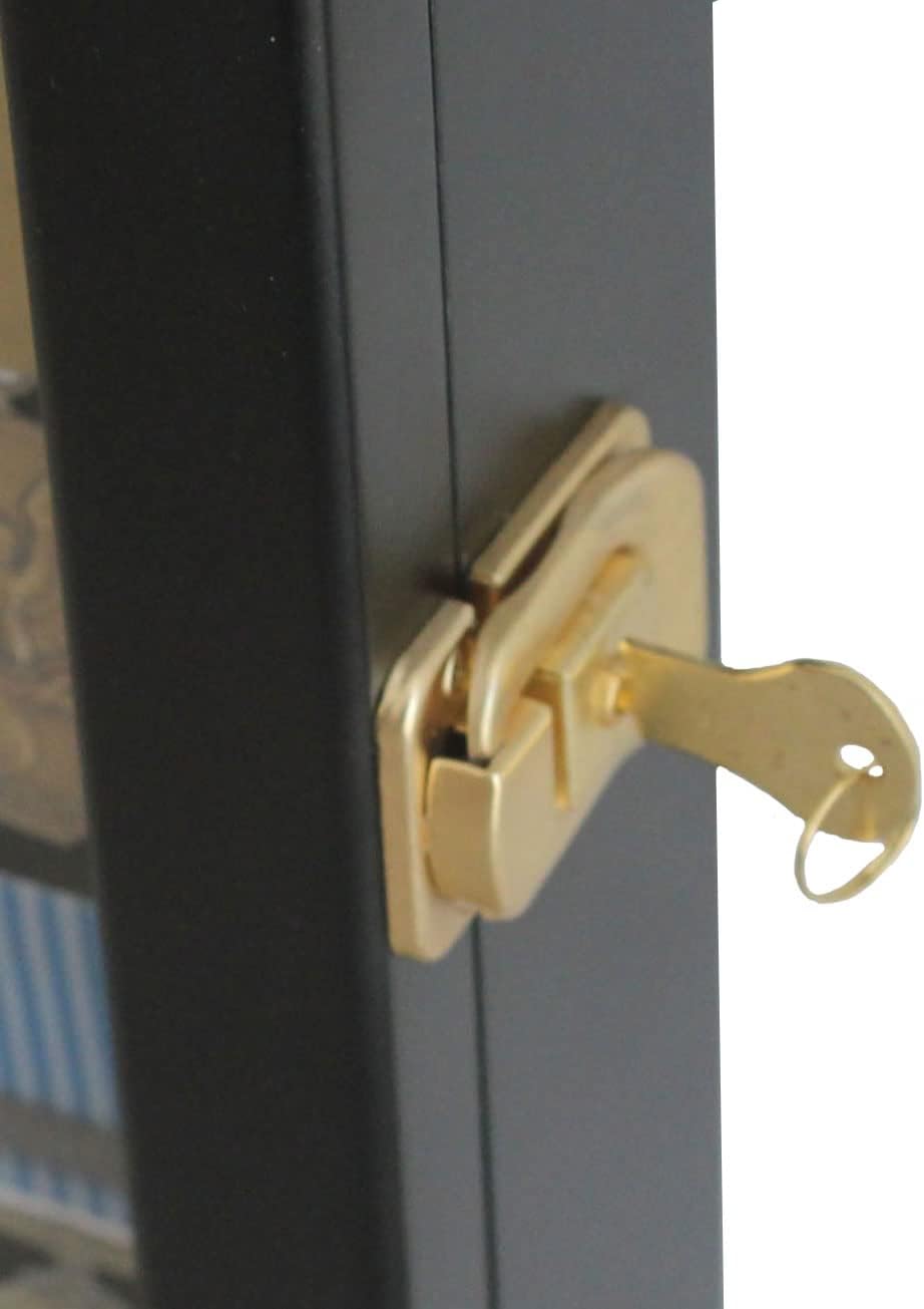 30 Lighters Display Case Wall Cabinet Compatible with Zippo Lighters Military Sport Collectible Match Book Black Frame