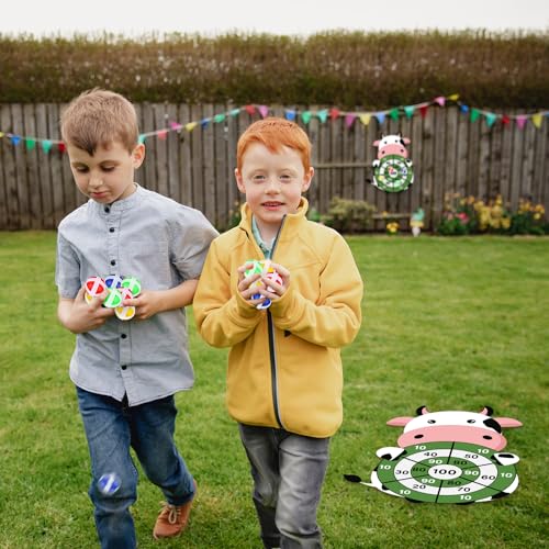 Cow Dart Board Game Set for Kids and Adults - Farm Party Favors 31x24 - Variation: Cow