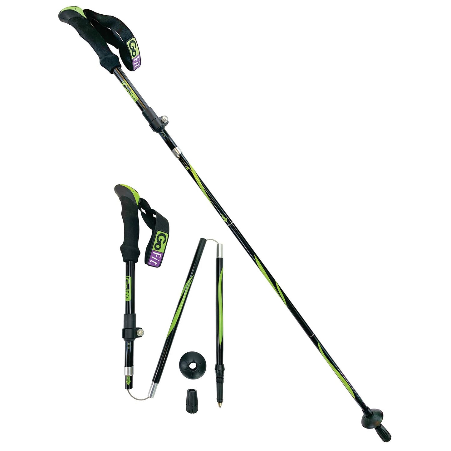 GoFit GoTrek Trekking Poles, Black, Pair