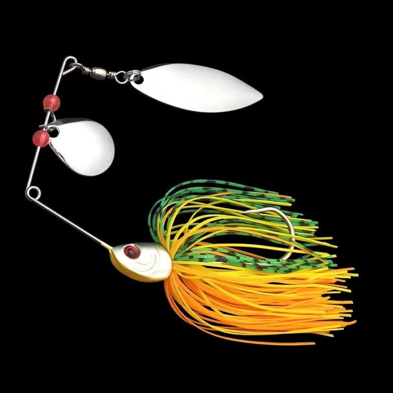 Spinnerbait Bass Fishing Lures Kit Spinner Baits Bass Fishing Lure Hard Metal Lure Topwater Buzzbait Swimbait for Pike Bass Trout Salmon Freshwater Saltwater Fishing(6PCS)