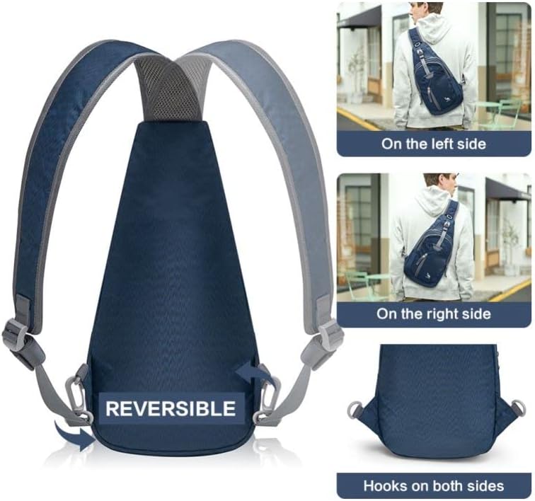 Kimlee Sling Bag Crossbody Bags Men, Travel Hiking Chest Daypack for Women One Strap Backpack Lightweight Over Shoulder Bag