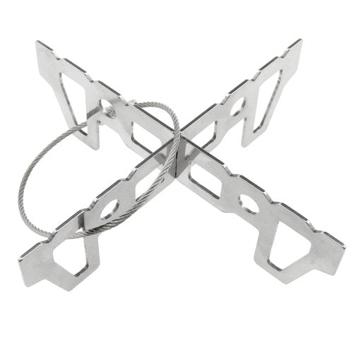 Lovelysp Stainless Steel Stove Shelf Alcohol Stove Cross Stand Portable Stainless Steel Mini Camping Stove Shelf For Camping, Hunting, Hiking, etc. -1PCS