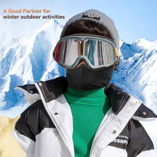 Kids Balaclava Ski Mask- Thermal Fleece Full Face Cover Winter Balaclava with Movable Face Part for Skiing Skating Cycling