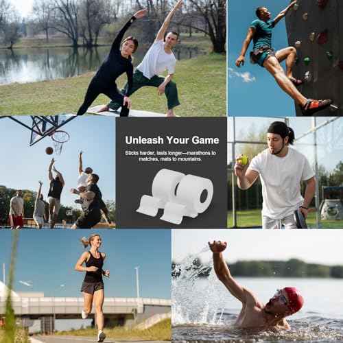 Athletic Tape,2 Pack White Cotton Elastic Sports Tape,Very Strong Easy Tear No Sticky Residue Tape for Ankle, Wrist, and Injury Taping,Suitable for Climbing, Basketball,Boxing£¨1.5in*10yd£©