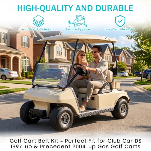 Golf Cart Clutch Drive Belt & Starter Generator Belt Kit for Club Car DS & Precedent