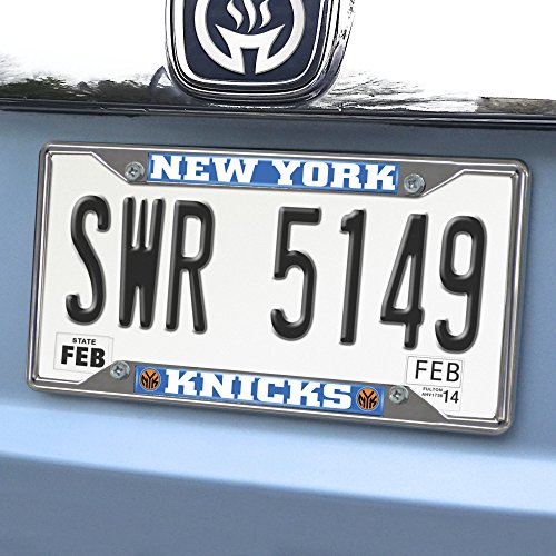 NBA Team License Plate Frame - Chrome Metal for New York Knicks - One Size