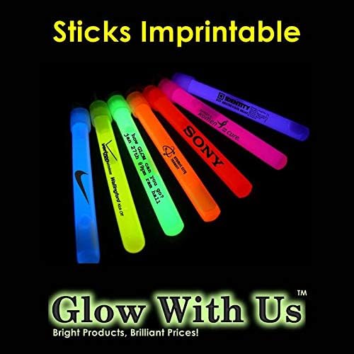 Glow Sticks Bulk Wholesale, 50 4” Blue Glow Stick Light Sticks. Bright Color, Kids Love Them! Glow 8-12 Hrs, 2-Year Shelf Life, Sturdy Packaging, GlowWithUs Brand
