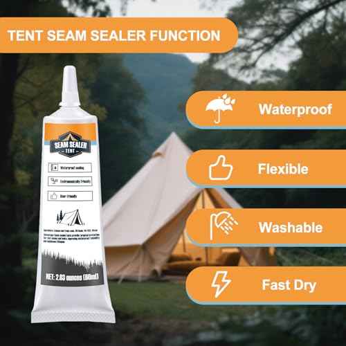 Tent Seam Sealer 120ml, No Sew Solution Waterproof Fast Cure Seam Sealer Tent, for Tents and Outdoor Fabric, Clear