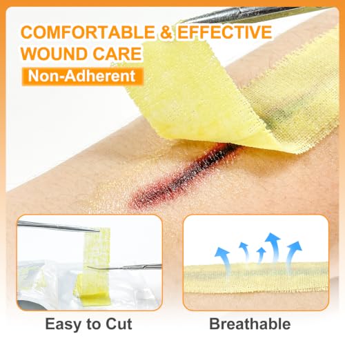 Carbou Medical Xeroform Petrolatum Dressing 1x8 Inches Pack of 50 - Non-Stick Gauze for Wound Care