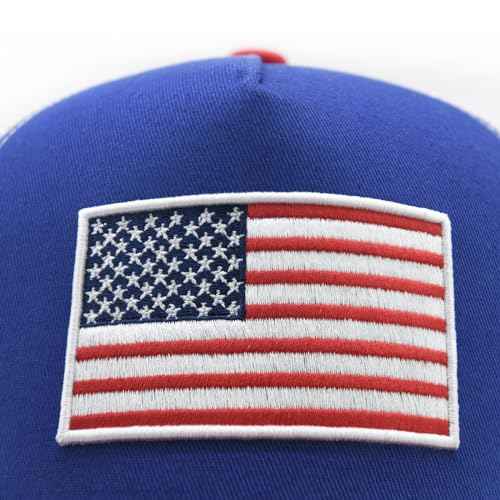 American Flag Trucker Hat, Snapback Mesh USA Flag Baseball Caps, 4th of July for Men Women