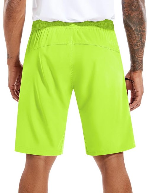 Mens Mountain Bike Shorts 3D Padded Baggy Bicycle Riding Cycling Shorts Quick Dry Lightweight Biking Shorts(Neongreen L)