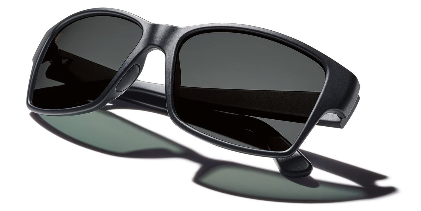 Kaenon Mens El Cap Square Polarized Sunglasses - Matte Black Frame | Grey 12% Lens
