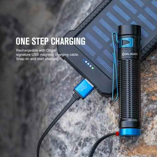 OLIGHT Baton3 Pro EDC Rechargeable Flashlights 1500 Lumens with Charging Cable, L-Shape Stand and High Performance Bright LED Flashlight for Camping and Emergency (Cool White Light: 5700~6700K)