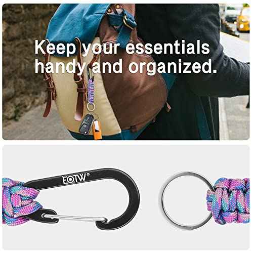 EOTW Carabiner Keychain,Paracord Keychain Small Aluminum Clip D Ring for Camping, Hiking, Fishing, Or As A Key Organizer