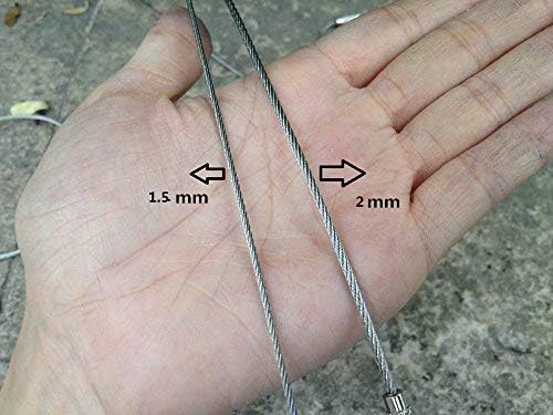 8pcs Stainless Steel Cable Key Ring Keychain with Screw Lock for Outdoor Sports (110mm)