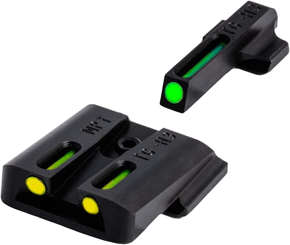 Truglo TFO Tritium & Fiber-Optic Handgun Sight Durable Snag-Resistant Glowing Front & Rear Night Sight, Compatible with Smith & Wesson M&P Series