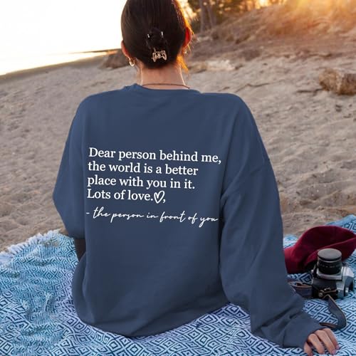 You Are Enough Sweatshirts for Women Dear Person Behind Me Hoodie Mental Health Inspirational Shirts Pullover Tops